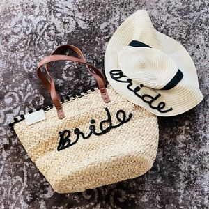 Set Of bride hat and bag.